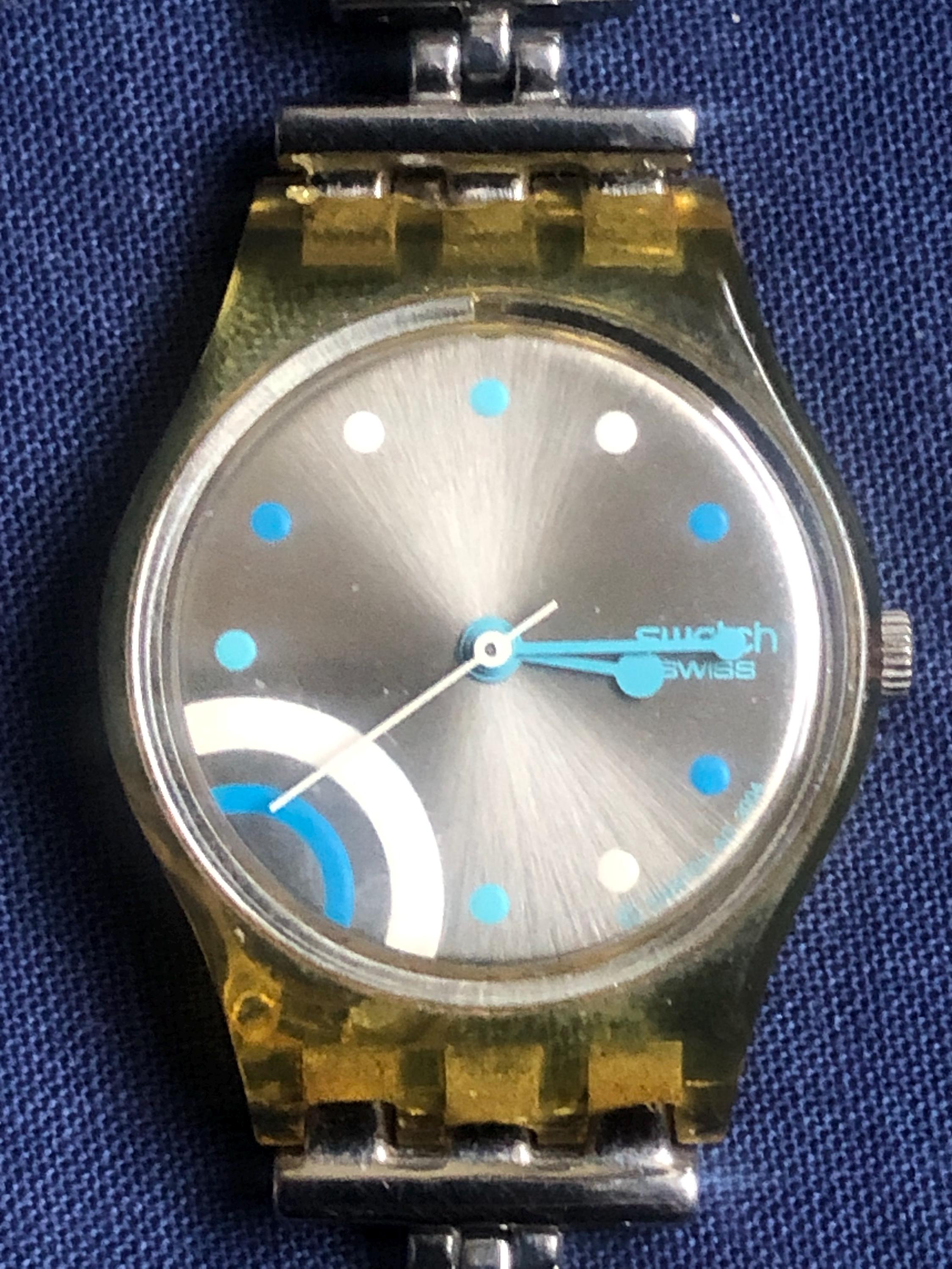 2005 Stainless Steel Swiss Made Swatch Lady Irony Watch for Women New Battery Vintage 2005 Lady Swatch LK252G Bathroom Smiles Stainless  main image 2