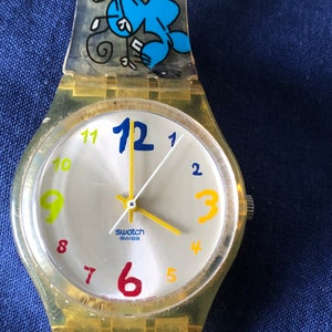 スウォッチ オリジナル 腕時計 SAUTE-MOUTON GK384 2002 GENT スイス製 Catnap GE134 ストラップ