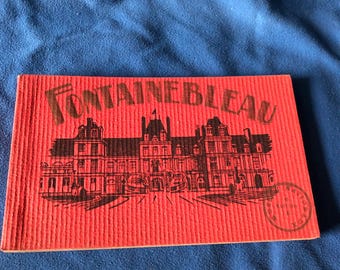 Rare Vintage 1920s Palais de Fontainebleau postcard booklet Album 24 Views Complete Postal Album