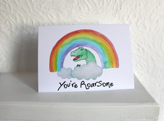 Embroidered Dinosaur You’re Roarsome Card