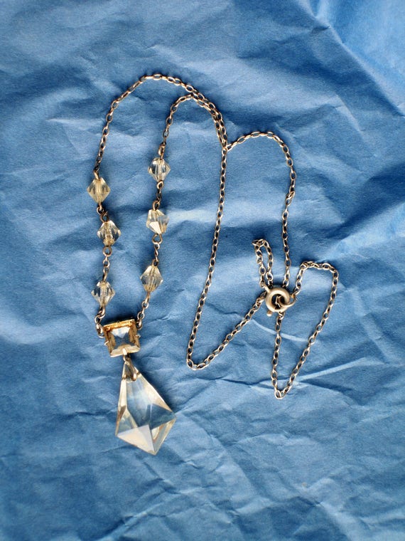 Vintage Art Deco jewellery crystal necklace