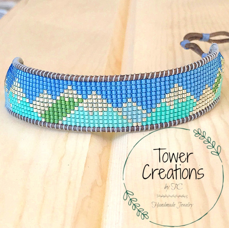 Abstract Mountain Bead Woven Loom Bracelet pulsera de montaña Etsy
