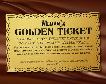 Download Wonka's Golden Ticket PDF Invitation - Bought Once, Print as Many as You Need