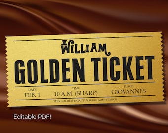 Download Wonka's Golden Ticket PDF Invitation - Bought Once, Print as Many as You Need