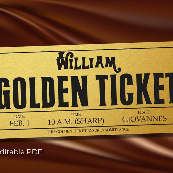 Download Wonka's Golden Ticket PDF Invitation - Bought Once, Print as Many as You Need