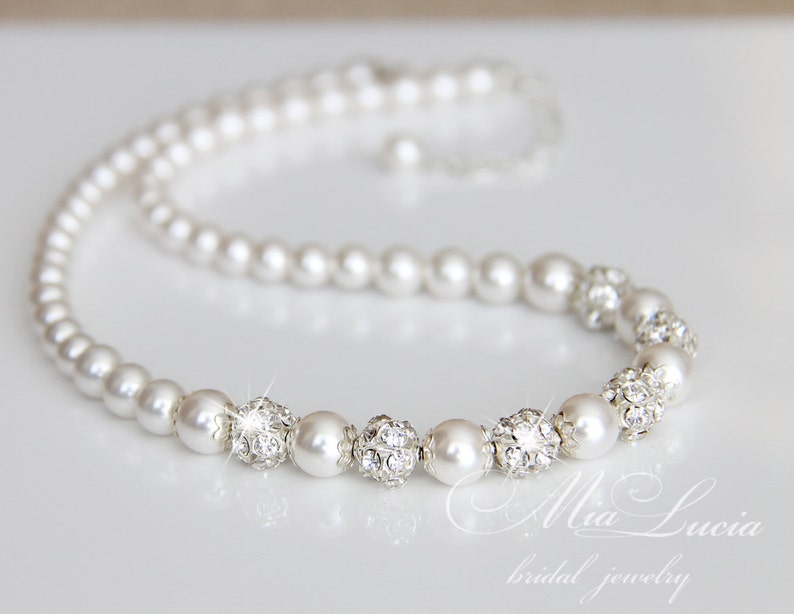 Pearl Bridal Jewelry Set Pearl necklace set with bracelet Etsy