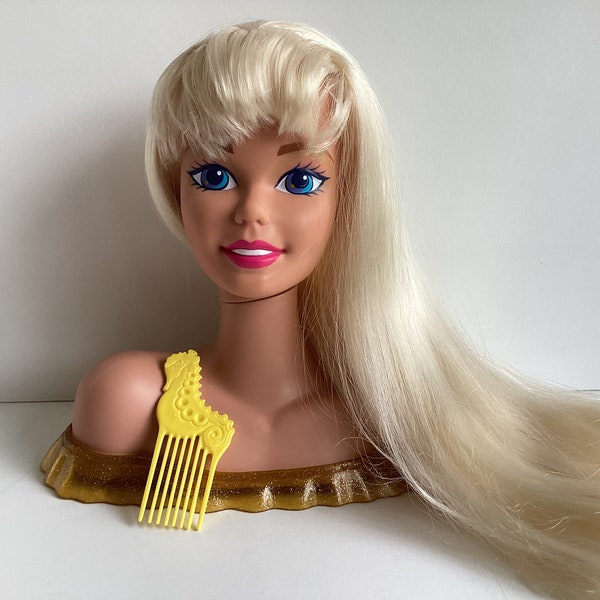 Vintage 1990s JEWEL HAIR MERMAID Barbie Styling Head Fashion Face Mannequin Bust
