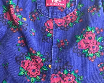 Vintage OSHKOSH Baby B Gosh 18M Girls Corduroy Purple Floral