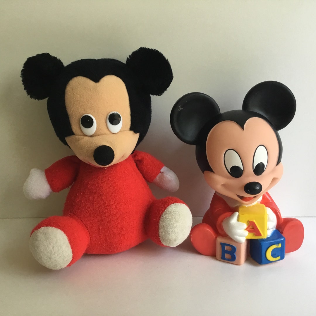 Vintage Disney BABY MICKEY MOUSE Plush & Squeaky Toy Etsy