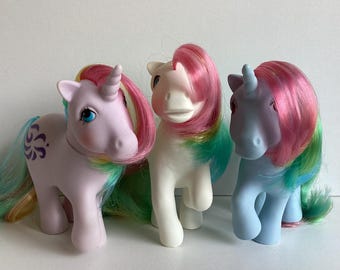 G1 My Little Pony Rainbow Ponies Unicorns Moonstone Windy & Pegasus Starshine
