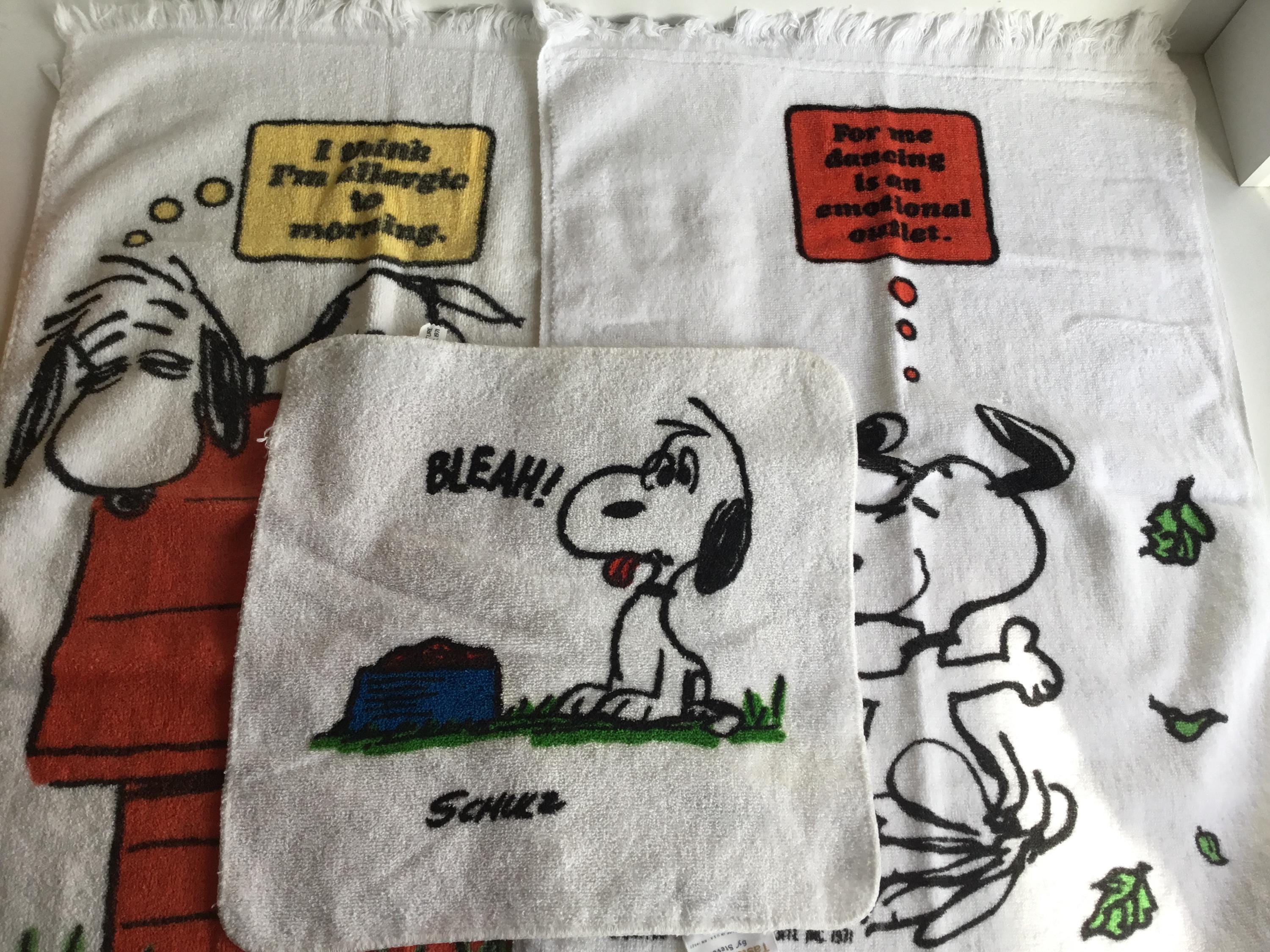 Vintage Stevens Tastemaker SNOOPY Peanuts Gang Hand Towels