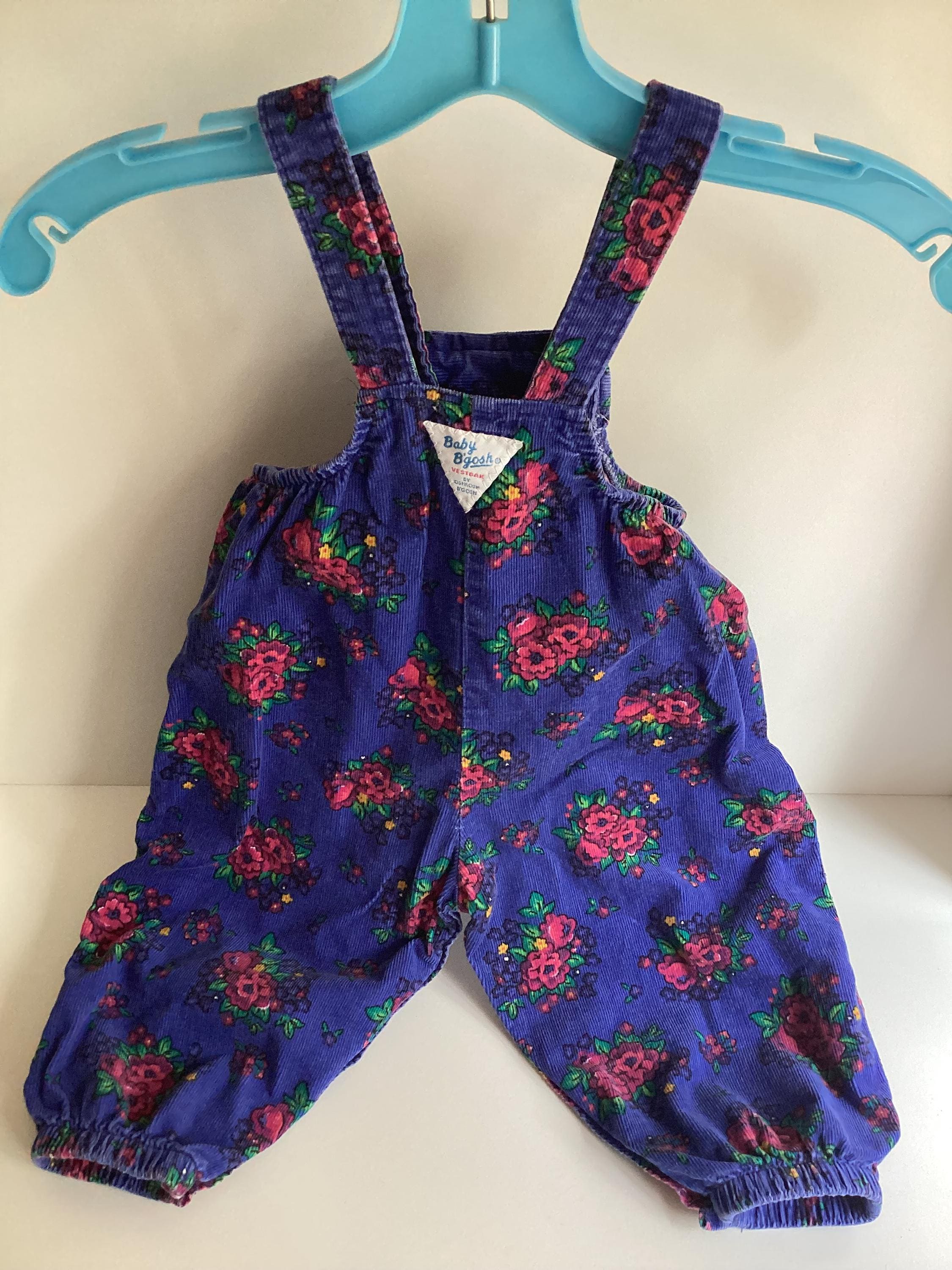 Daa　レア　OSHKOSHB'GOSH 　オーバーオール　18M Vintage OSHKOSH Baby B Gosh 18M Girls Corduroy Purple Floral