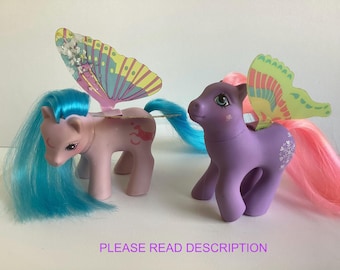 G1 My Little Pony Flurry & Moon Jumper Windy Wing Ponies *NEED TLC/Damaged Wings*