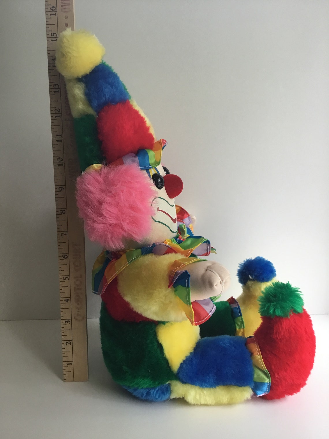 Vintage CUDDLE WIT Rainbow Patches Plush Clown Doll | Etsy