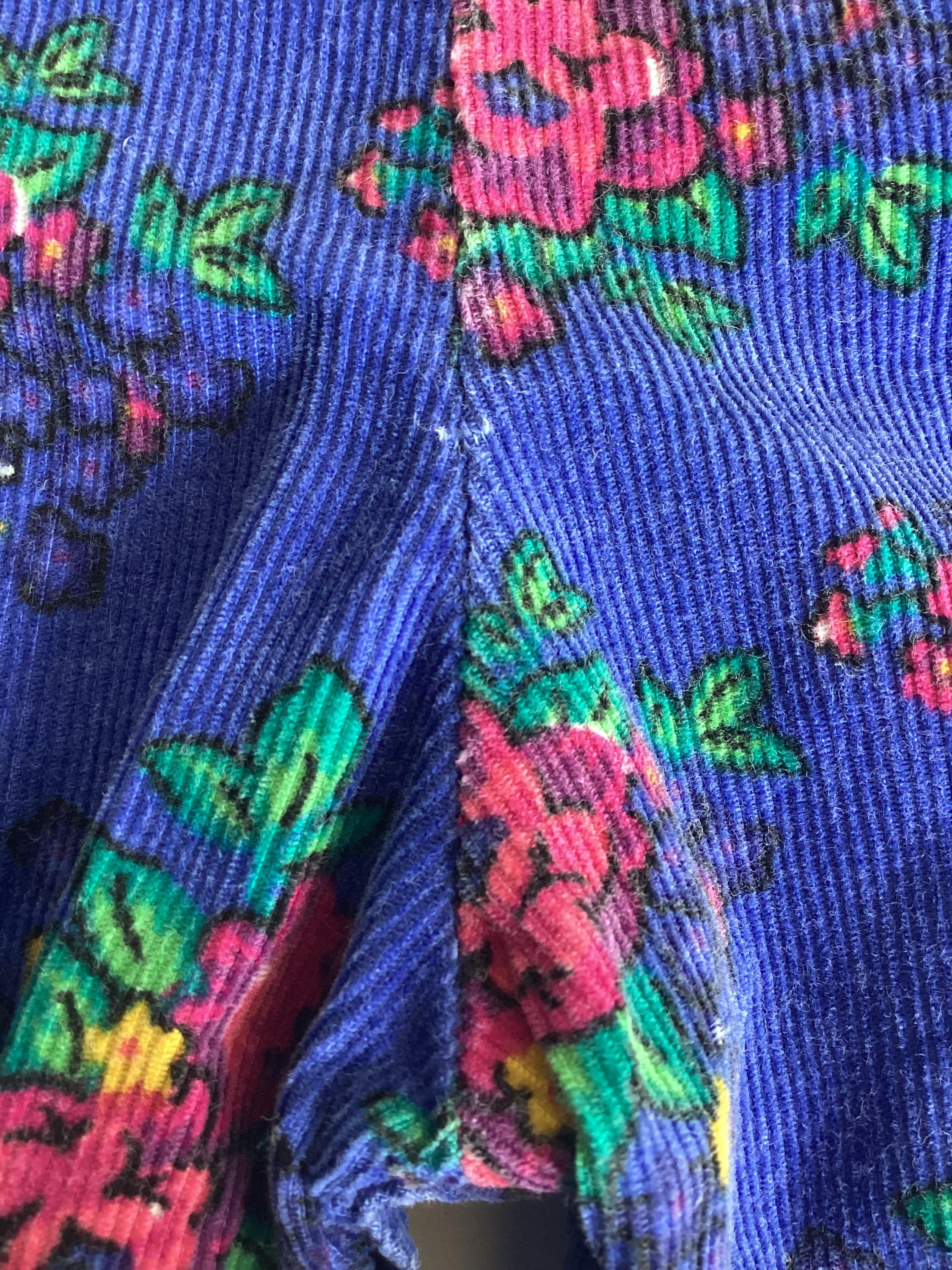Vintage OSHKOSH Baby B Gosh 18M Girls Corduroy Purple Floral