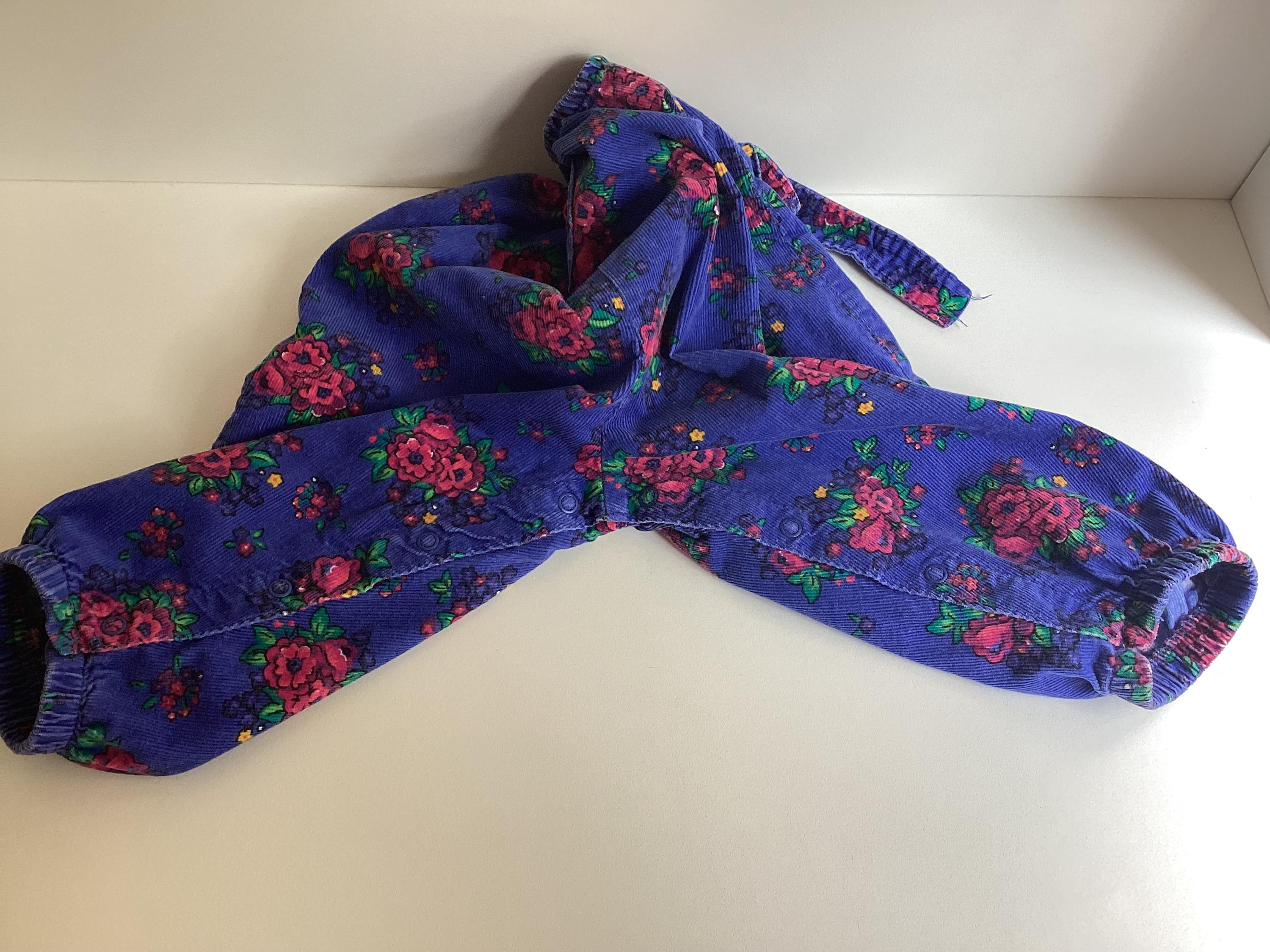 OshKosh☆ 花柄コーデュロイオーバーオール 18М　80年代　USA製　紫 Vintage OSHKOSH Baby B Gosh 18M Girls Corduroy Purple Floral