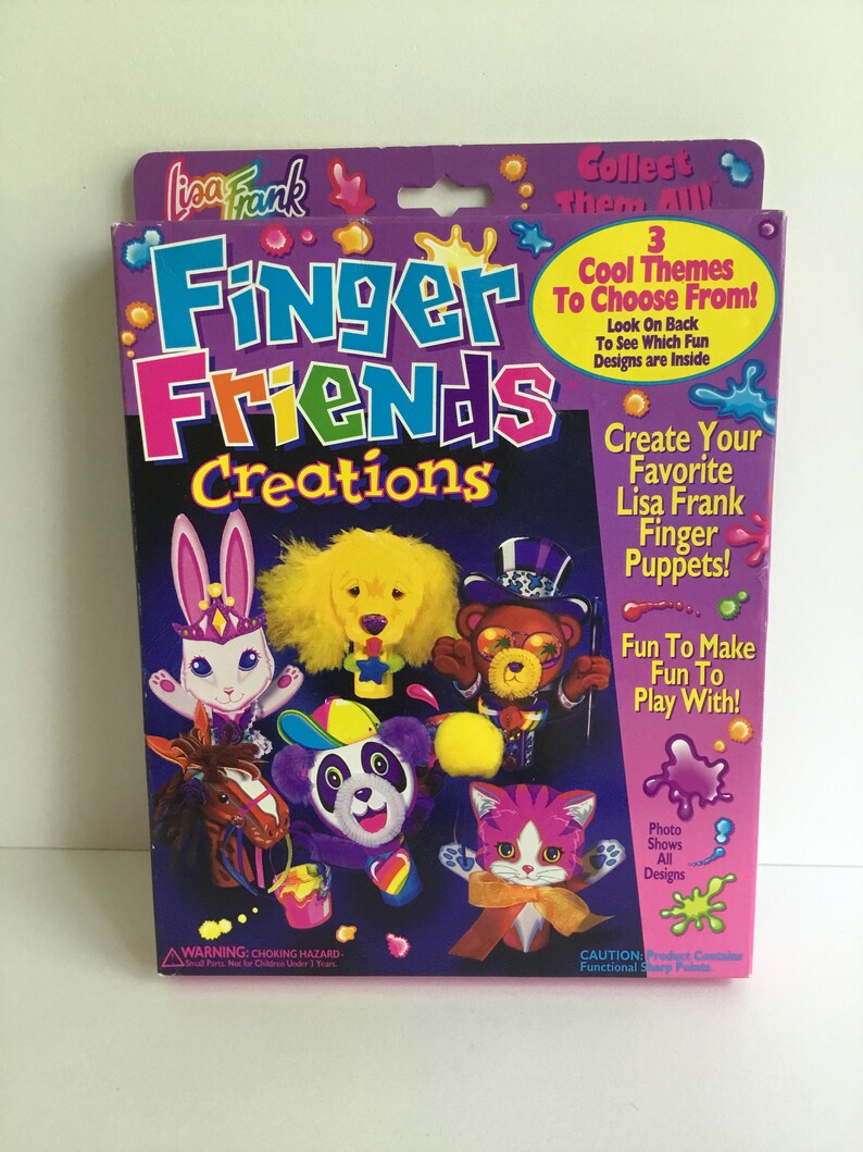 Vintage Lisa Frank FINGER FRIENDS Puppet Craft Kit Unused