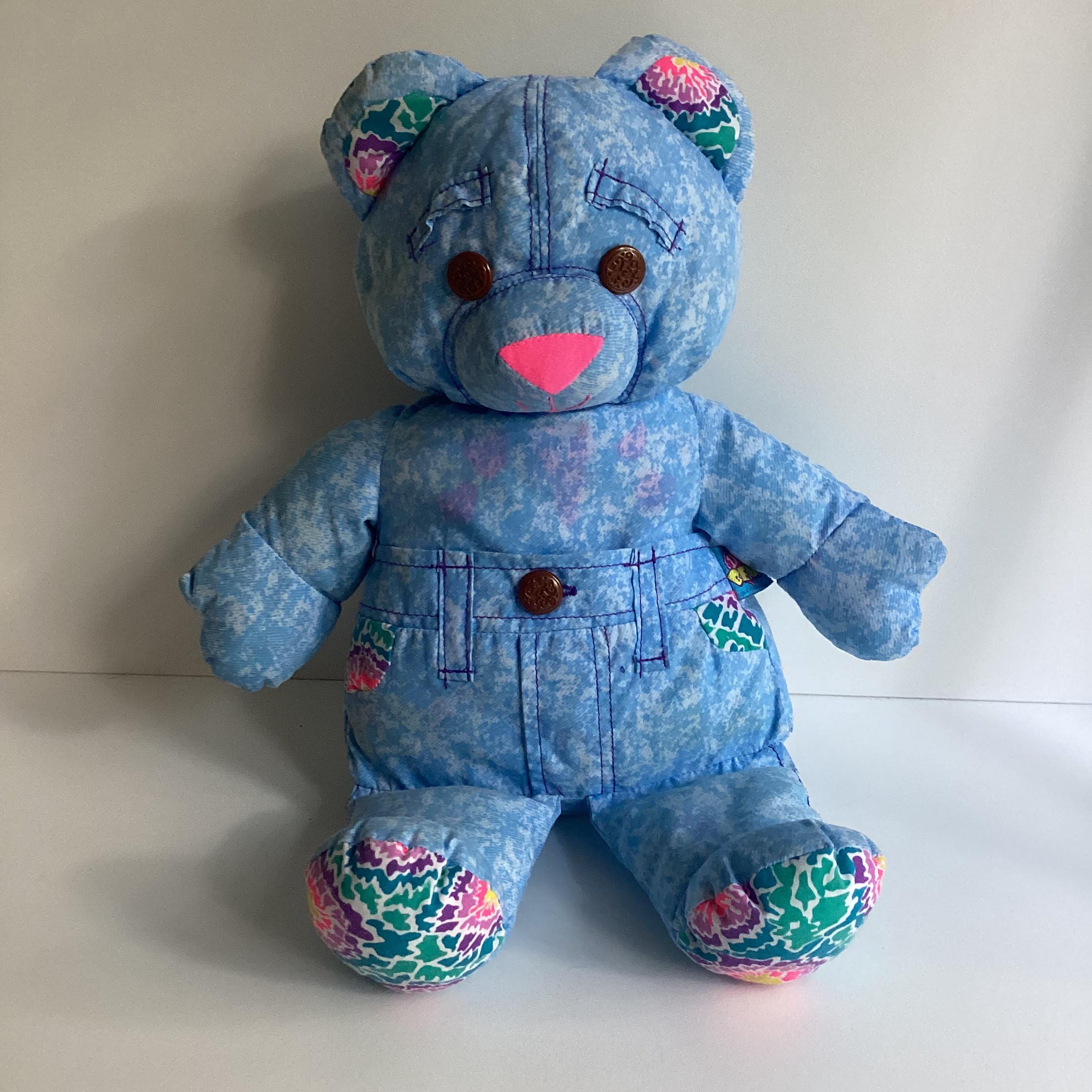 Original 90s Tyco Blue Denim DOODLE BEAR - Etsy