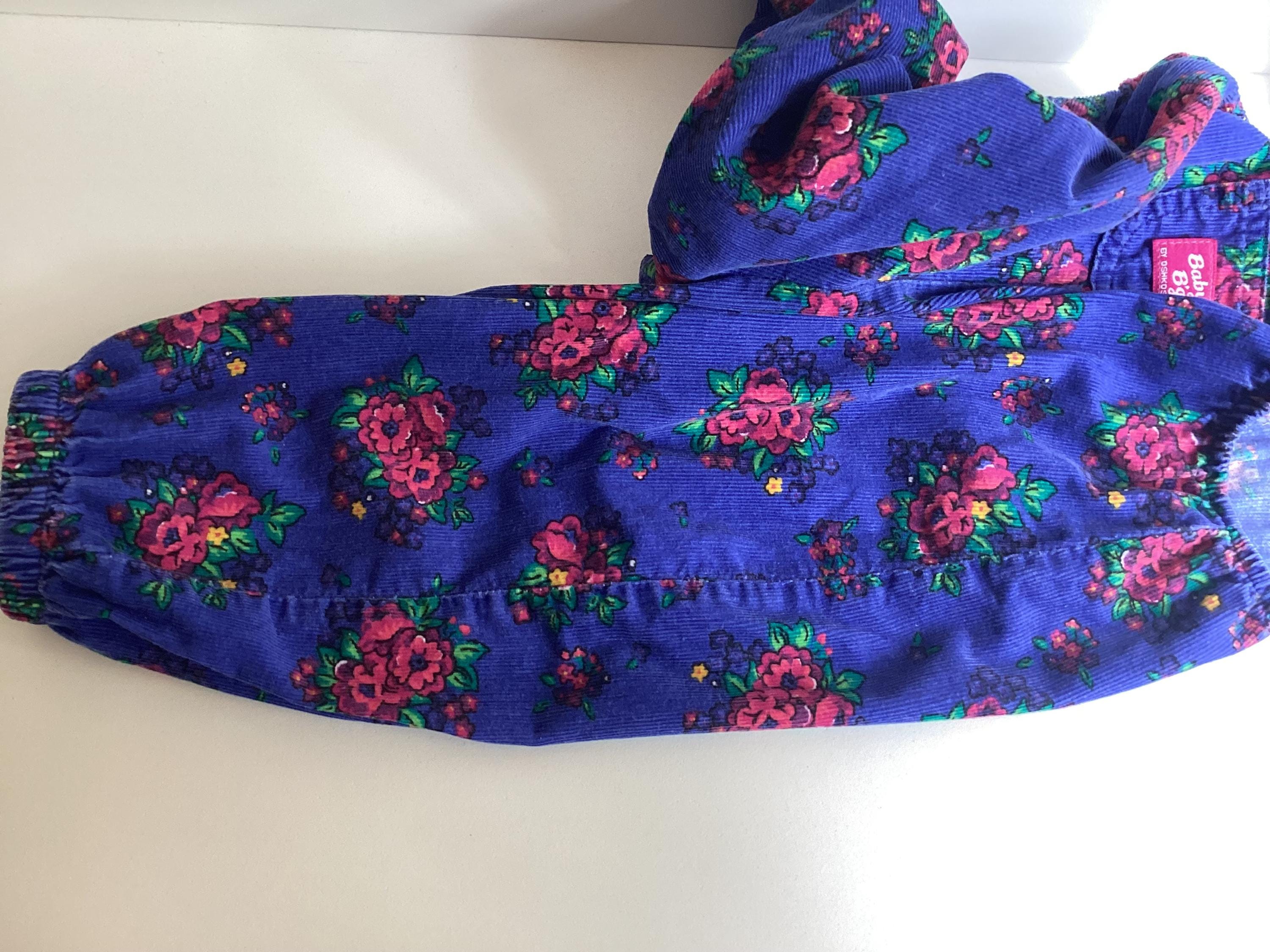 Vintage OSHKOSH Baby B Gosh 18M Girls Corduroy Purple Floral