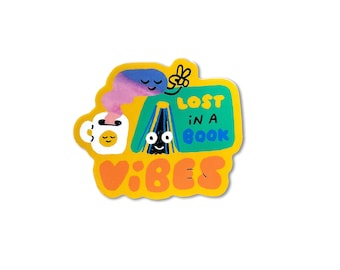 Adesivo in vinile fustellato da 3" "Lost in a Book"