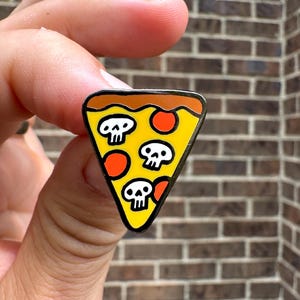 Skull Mushroom Pizza Enamel Pin