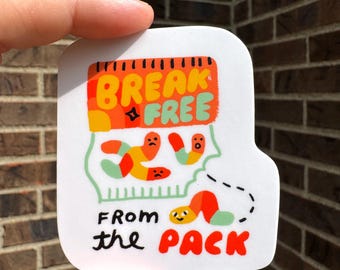 Adesivo in vinile fustellato Break Free Gummy Worm