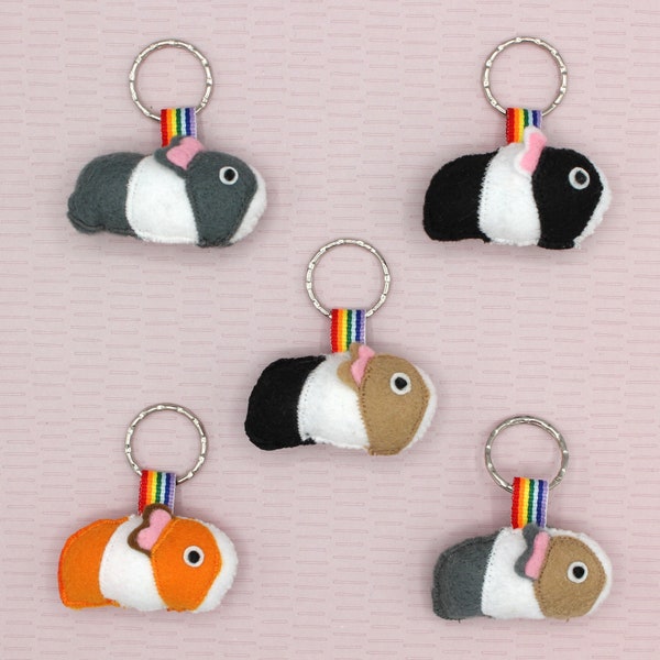 GUINEAPIG FELT KEYRINGS Guineapig Potatoes made with vegan felt and stuffing from recycled plastic bottles