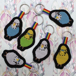 GEBORDUURDE BUDGIE SLEUTELHANGER handgemaakte sleutelhangers Budgie