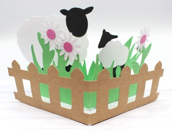 SHEEP POP UP Card or Non Pop up Card versions available Thank Ewe or Happy Birthday to Ewe
