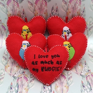 BUDGIE VALENTIJN of DECORATIE Hart; Gepersonaliseerde opties beschikbaar