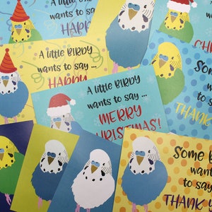 Láminas de arte originales de BUDGIE/tamaño postal en blanco