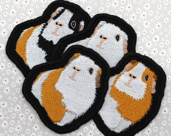 GUINEA PIG PATCHES, Embroidered Sew on