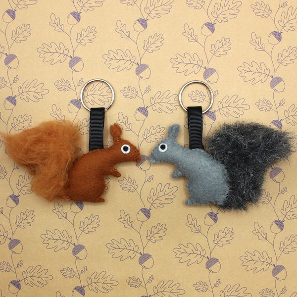 FELT SQUIRREL KEYCHAIN vegan friendly