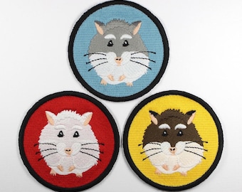DWARF HAMSTER PATCHES Sew on; Personalised or non personalised versions available
