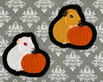 GUINEA PIG PUMPKIN Patch Embroidered Sew on