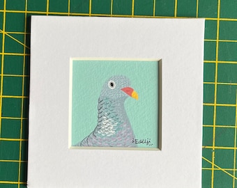 Mini-KONSTTRYCK MED DUVA Signerad giclée med passform 10 x 10 cm
