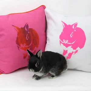 NETHERLAND DWARF BUNNY Cushion cover Screen Printed and completely handmade