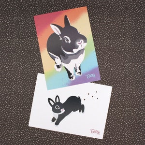BUNNY Original PRINTS Tamaño postal en blanco (A6)