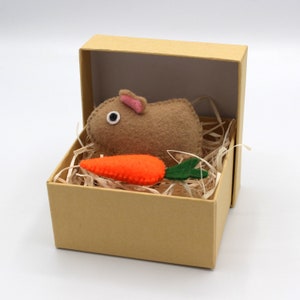 Mini Felt Guinea Pig Bread Plush: Vegan Stuffed Animal Gift