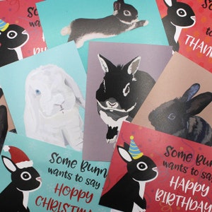 BUNNY ART PRINTS Obra de arte original Tamaño postal, A4 o A7