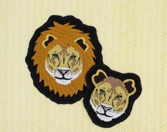 LION or LIONESS PATCHES Embroidered patch Sew on
