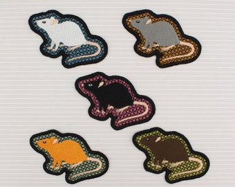 RAT / MOUSE PATCHES, Embroidered patch Sew on