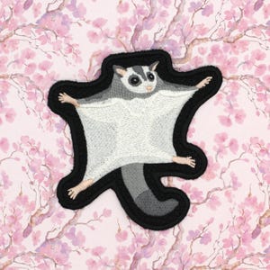SUGAR GLIDER PATCHES, Embroidered patch Sew on