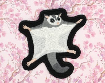 SUGAR GLIDER PATCHES, Embroidered patch Sew on