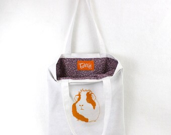 GUINEA PIG BAG Screen Printed and fully lined