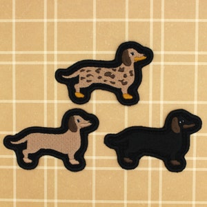 DACSHUND/ SAUSAGE DOG Embroidered patch Sew on