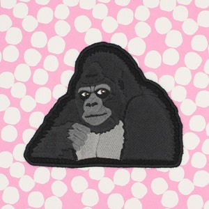 SILVERBACK GORILLA Embroidered patch Sew on