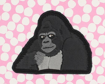 SILVERBACK GORILLA Embroidered patch Sew on