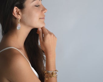 Akoya Keshi Pearl Necklace, Montana Sapphire, 24k Vermeil, Mughal Inspired
