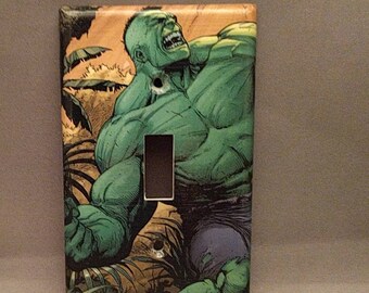 Comic book light switch cover The Hulk